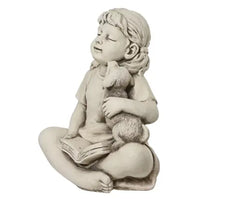 Decorative Outdoor Child Statue – Off-White