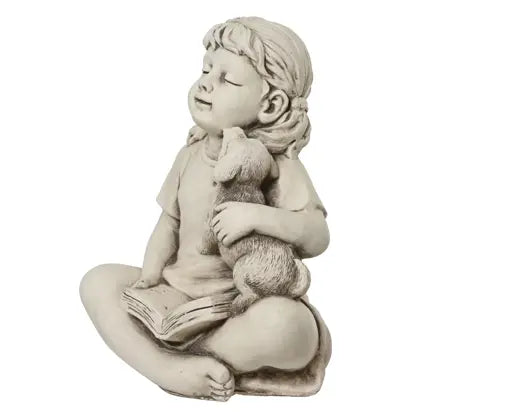 Decorative Outdoor Child Statue – Off-White - Image 3