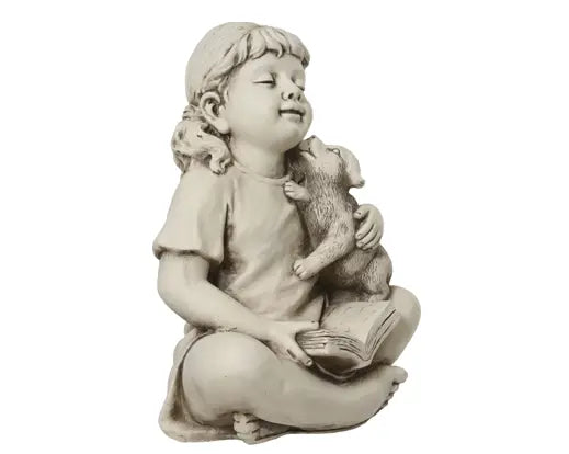 Decorative Outdoor Child Statue – Off-White - Image 2