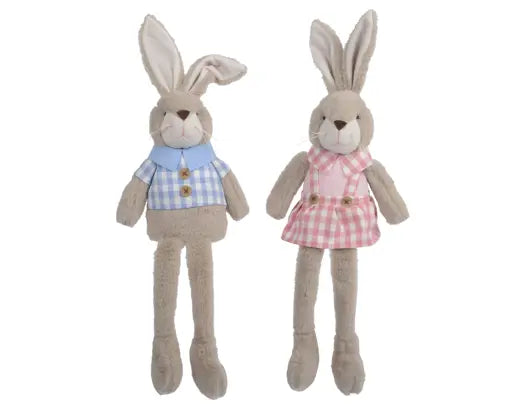 Sitting Easter Bunny 58.5cm – Dangling Legs Pink/Blue