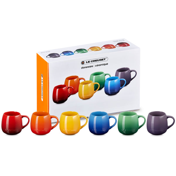 Le Creuset Rainbow Set of 6 Coupe Mugs