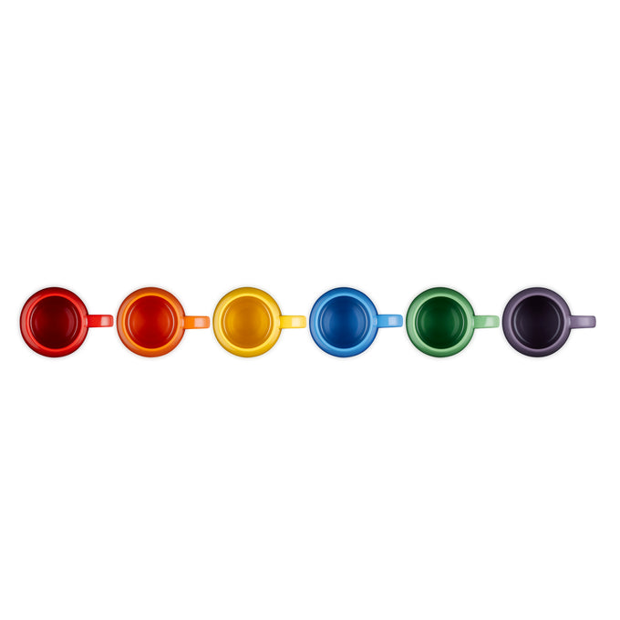 Le Creuset Rainbow Set of 6 Coupe Mugs - Image 4