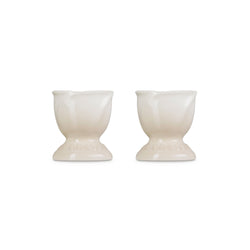 Le Creuset Egg Cup Set of 2 in Meringue color, stylish and durable, available at Keans Claremorris.