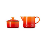 Load image into Gallery viewer, Le Creuset 300ml Milk &amp; 20ml Sugar Set Volcanic
