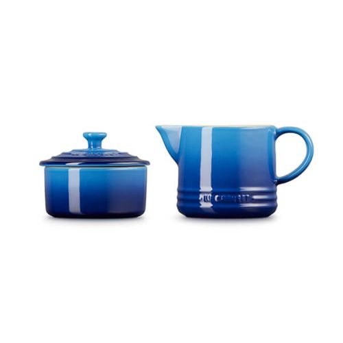 Le Creuset 300ml Azure Milk Jug and 20ml Sugar Set – Elegant Stoneware, Keans Claremorris