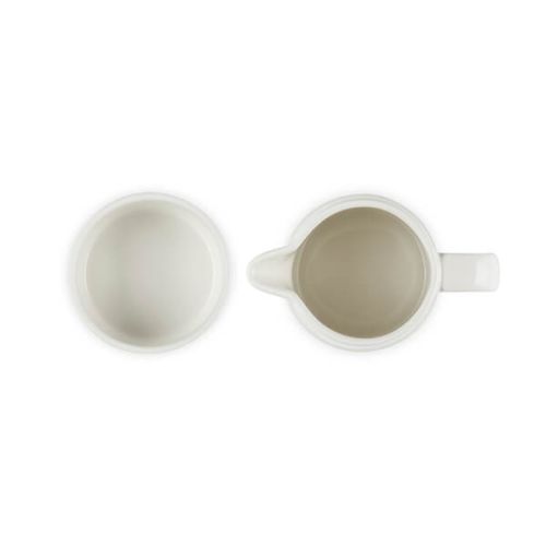 Le Creuset 300ml Milk Jug and 20ml Sugar Set in Meringue - Elegant Stoneware, Keans Claremorris
