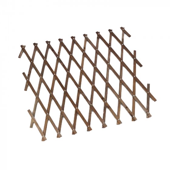 Heavy duty tan wooden expanding trellis 1.8x0.3m with aluminium rivets, FSC certified, for climbing plants – Keans