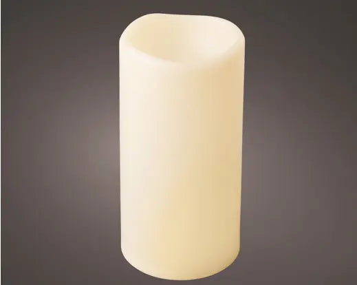 LED Candle Plastic Fire Flame Effect BO OUTDOOR, Cream/Warm White D.12.5cm x H.25cm