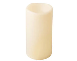 LED Candle Plastic Fire Flame Effect BO OUTDOOR, Cream/Warm White D.12.5cm x H.25cm