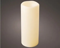 LED Candle Plastic Fire Flame Effect BO OUTDOOR, Cream/Warm White D.12.5cm x H.30.5cm