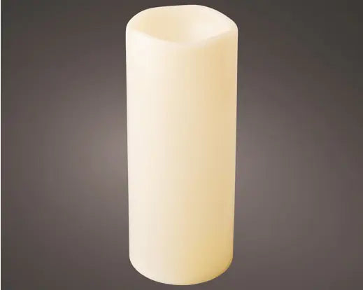 LED Candle Plastic Fire Flame Effect BO OUTDOOR, Cream/Warm White D.12.5cm x H.30.5cm - Image 1