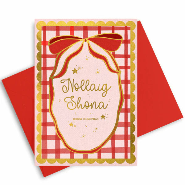 Christmas Bow Card (Gold Foil)