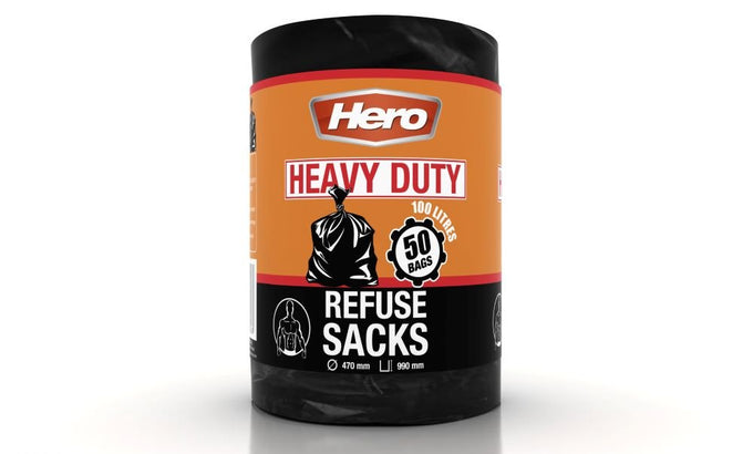 Hero Refuse Sacks Heavy Duty 50's 100L - Image 1