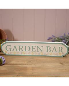 Cottage Garden Wood Bar Sign with 3D Wording, 60x13x2 cm, decorative rustic wall art by Keans Claremorris