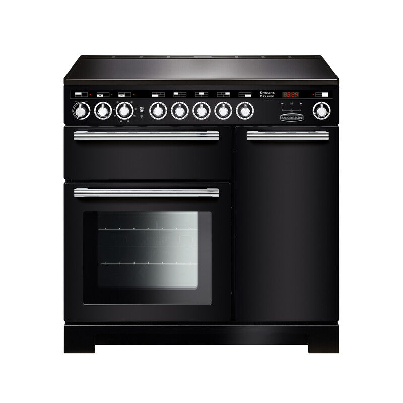 Rangemaster Encore Deluxe 90 Induction Range Cooker, 5-zone hob, dual ovens, electric grill, sleek design - Keans Claremorris