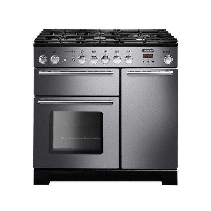 Rangemaster Infusion 90CM Dual Fuel Range Cooker with oven and gas burners - available at Keans Claremorris