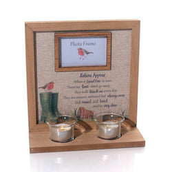 Robins Appear When Loved Ones Are Near Wood Framed Double Te 22x9x23.5cm