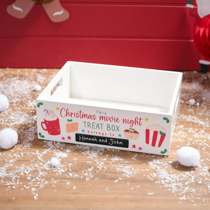 Festive Fun Movie Night Wood Treat Box 30x10x24cm - Image 1