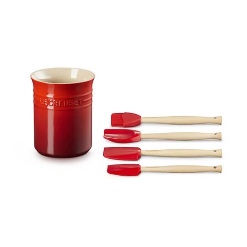 Le Creuset Cerise Utensil Jar with 4 Craft Tools – Durable Kitchen Storage | Keans Claremorris