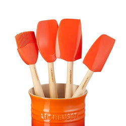 Le Creuset Volcanic Utensil Jar with 4 Craft Tools, durable kitchen storage – available at Keans Claremorris