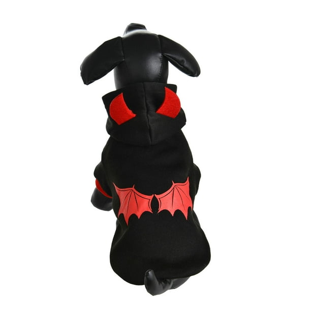 Black Devil Hoodie dog costume with horns and tail, perfect for pets | Keans Claremorris