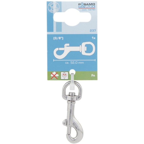 Posamo 52mm nickel-plated steel bolt snap hook with moveable eyelet, durable and easy to operate – Keans Claremorris.
