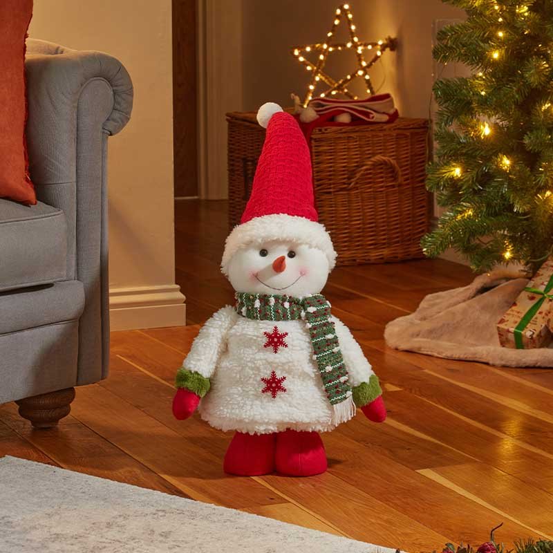Festive Frosty Extendable Plush Christmas Figure - Image 2
