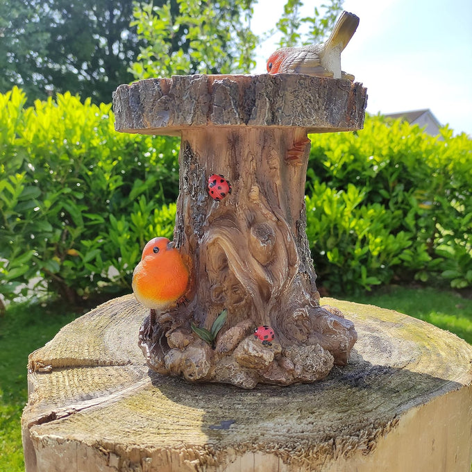 Bird Feeder BC Treetrunk Feeder with natural wood design, durable construction – available at Keans Claremorris.
