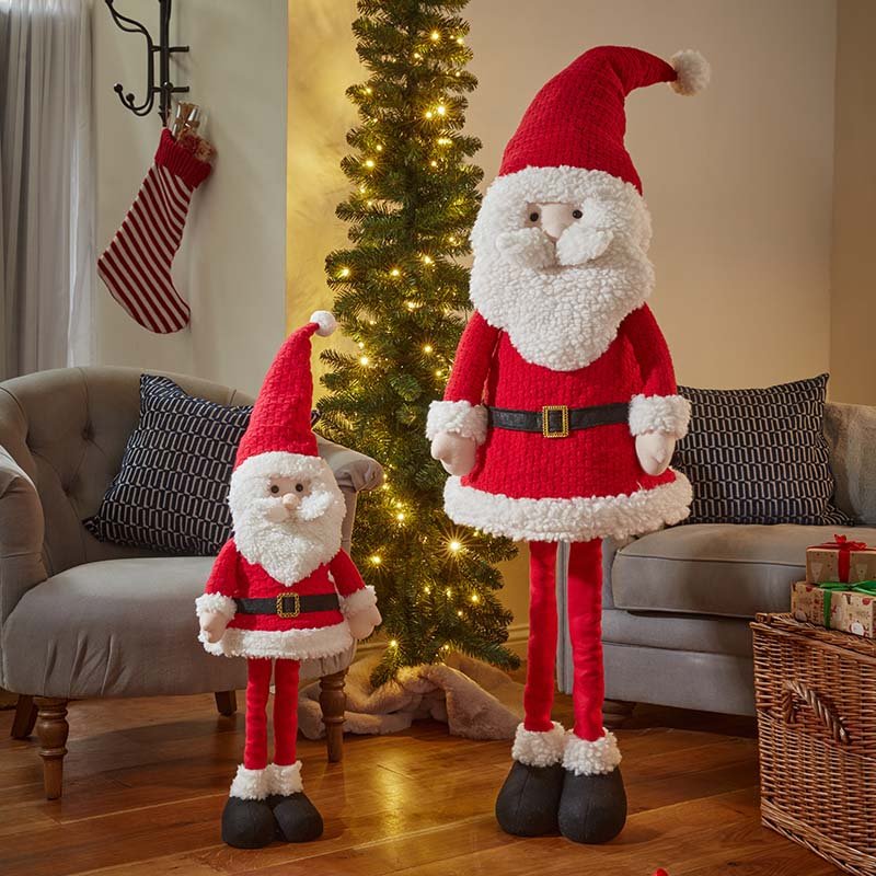 Festive Santa Extendable XL Plush Christmas Figure - Image 2