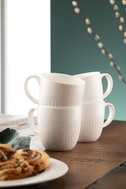Belleek Living Erne Mug Set of 4 - elegant ceramic mugs, perfect for tea or coffee, available at Keans Claremorris