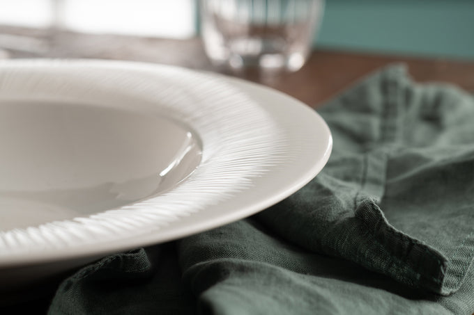 Belleek Living Erne Gourmet Dish Set of 2 elegant white ceramic dishes, perfect for serving, available at Keans Claremorris.