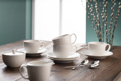 Belleek Living Erne Teacup & Saucer Set of 4, elegant porcelain tea set, available at Keans Claremorris.