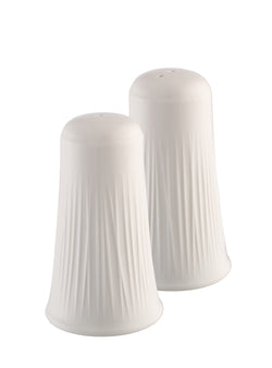 Belleek Living Erne porcelain salt and pepper shakers with linear design, elegant and durable, available at Kean’s
