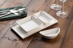Belleek Living Erne Tapas Set with elegant ceramic dishes, perfect for serving appetizers – available at Keans Claremorris.