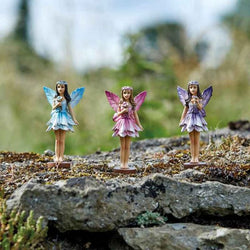 Forest Fairies garden decoration, colorful weather-resistant polyresin figurine, 10 cm tall, indoor/outdoor use – Keans