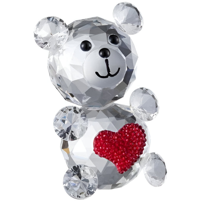 Galway Crystal Love Bear with pink gem heart, 6.5cm tall, perfect Valentine or baby gift – Keans Claremorris.