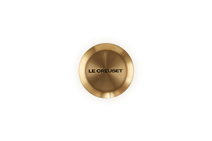 Le Creuset 57mm Light Gold Knob for cookware lids, durable replacement part – available at Keans Claremorris.