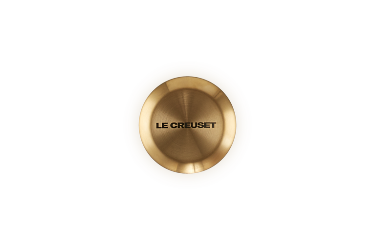 Le Creuset 57mm Light Gold Knob for cookware lids, durable replacement part – available at Keans Claremorris.