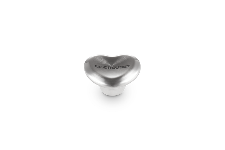 Le Creuset Heart 57mm stainless steel knob for casseroles, heat resistant, durable, from Keans Claremorris store.