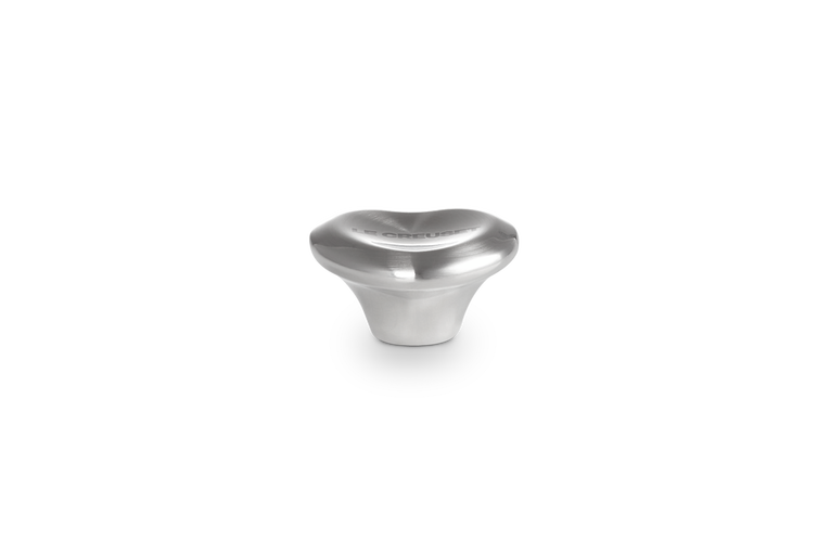 Le Creuset Heart 57mm Stainless Steel Knob for cookware lids, durable and stylish – available at Keans Claremorris.