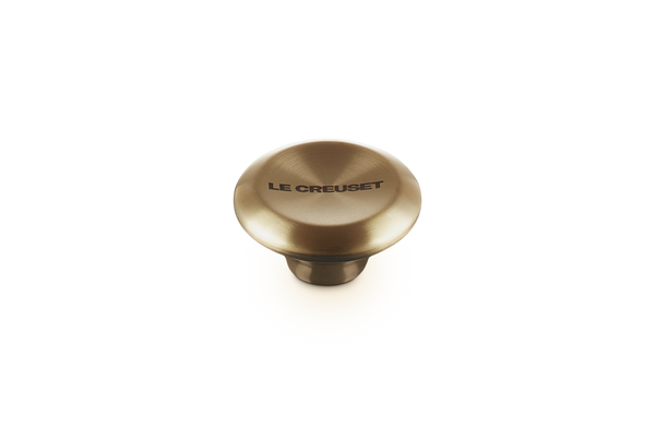 Le Creuset 47mm Light Gold Stainless Steel Knob, oven-safe, ergonomic grip for cast iron cookware – Keans Claremorris