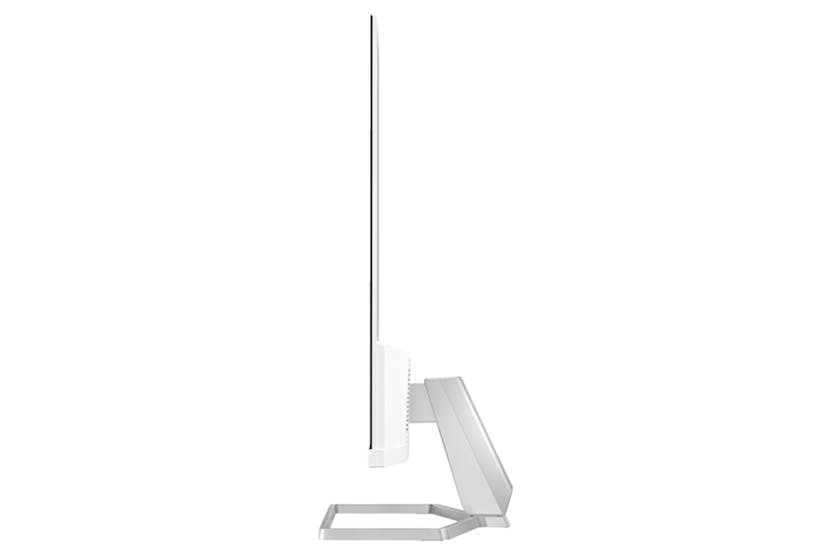 Side view of HP Series 5 27" FHD Monitor showing its slim profile and silver stand.