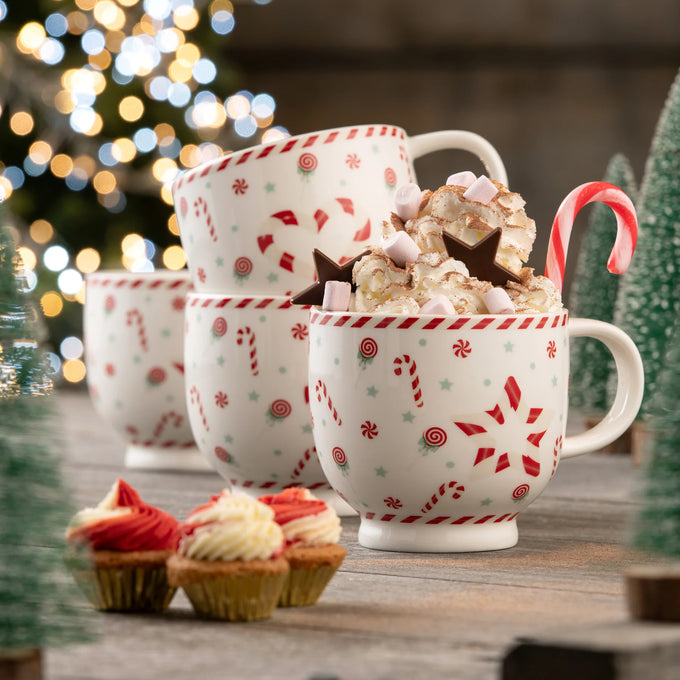 Belleek Living Peppermint Party Set – 4 Footed Mugs - Image 3