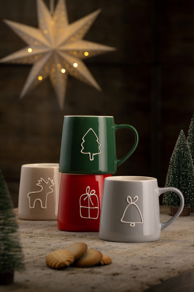 Christmas Doodles Mugs x 4 - Image 2