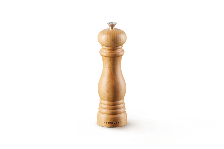 Le Creuset 21cm Beechwood Pepper Mill with adjustable ceramic grinder, durable ABS, stylish design – Keans Claremorris