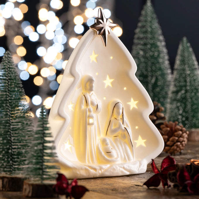 Belleek Nativity Tree LED H14cm NEW - Image 2