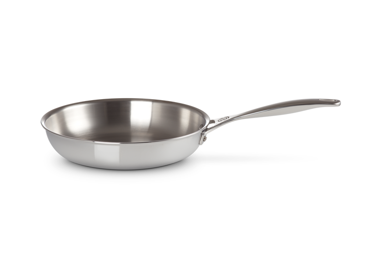 Le Creuset 24cm Signature Steel Deep Frypan, 3-ply stainless steel, even heat, dishwasher safe – Keans Claremorris