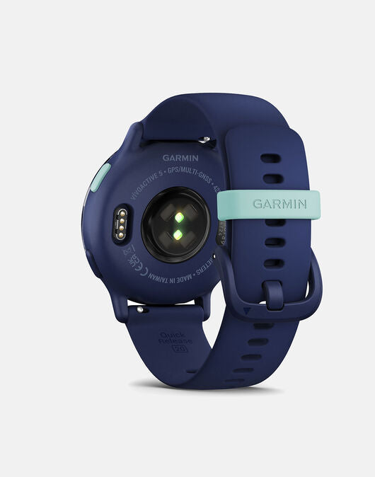 Garmin Vivoactive 5 Metallic Navy smartwatch with GPS and health tracking, available at Keans Claremorris