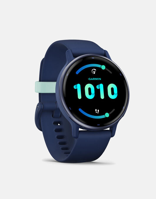 Garmin Vivoactive 5 Metallic Navy smartwatch with GPS, health tracking, 11-day battery, touchscreen – available at Keans