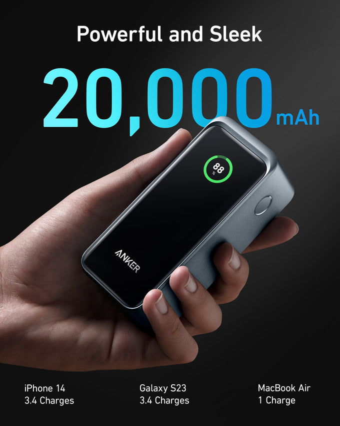 Anker Prime 20,000mAh 200W Power Bank with Smart Display and 100W Type-C Cable – Keans Claremorris